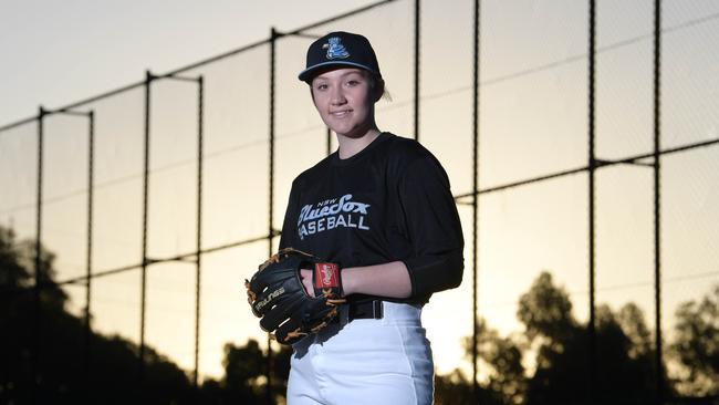 She wants to pursue a career in either baseball or teaching. Picture: Simon Bullard