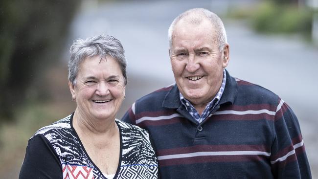 Gary and Cheryl Williams of Howden. They want to thank the man who helped them after a crash on the southern outlet. Mystery man took wife to hospital. Picture Eddie Safarik.