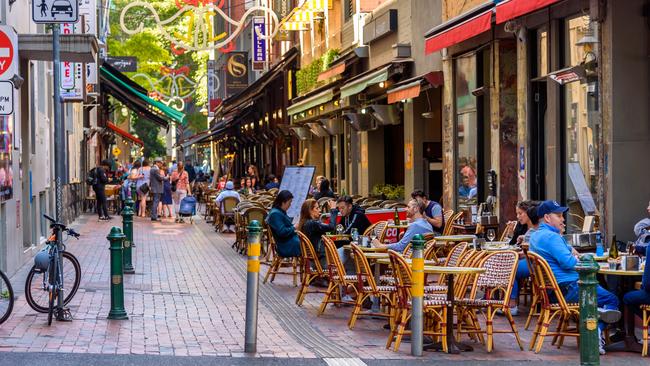 On the surface, in any realistic comparative historical terms, things look pretty good. Pictured is Hardware Lane, a popular tourist area in Melbourne. Picture: iStock