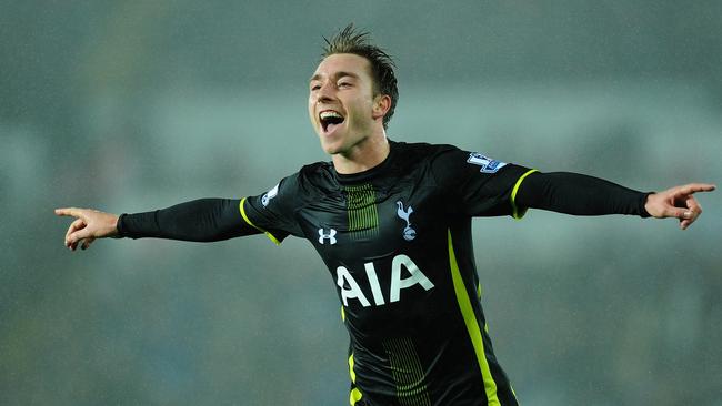 Spurs midfielder Christian Eriksen celebrates his late winner.