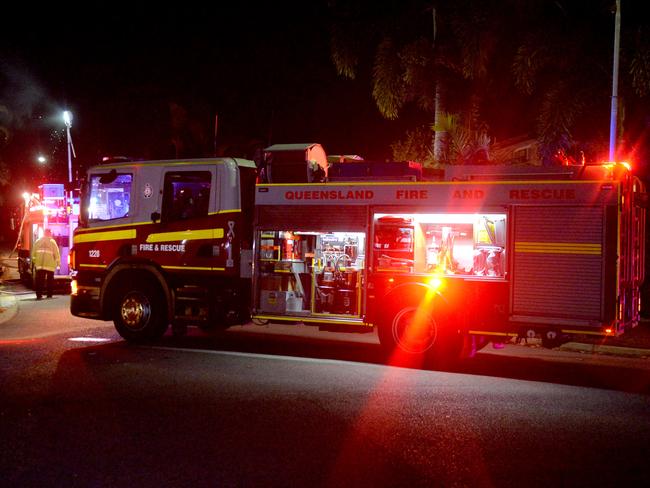 Generic Emergency services, Queensland Fire and Rescue, QFES; house fire at night