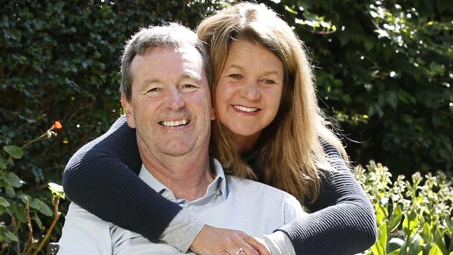 Daniher with wife Jan. Picture: David Caird