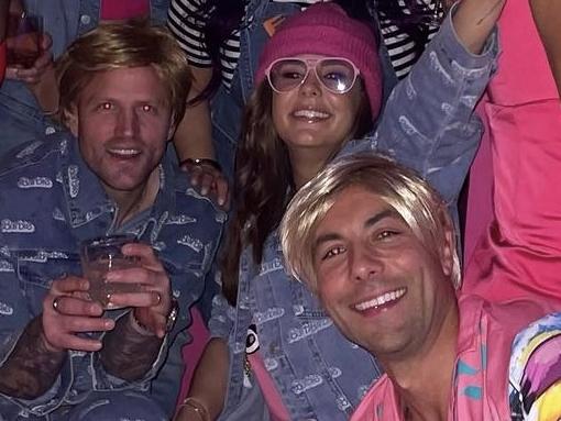 Lauren Phillips in the centre with friends at Jessie Roberts' Barbie party