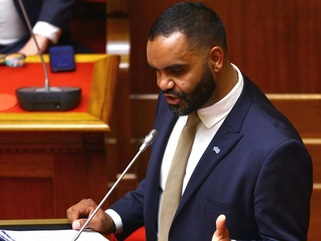 ADELAIDE, AUSTRALIA. NewsWire Photos. 27 NOVEMBER 2024. Presiding Member of the First Nations Voice to Parliament, Leeroy Bilney. South Australia’s First Nations Voice to Parliament will gave its inaugural address to the South Australian Parliament today. Picture: NewsWire/ Ben Clark