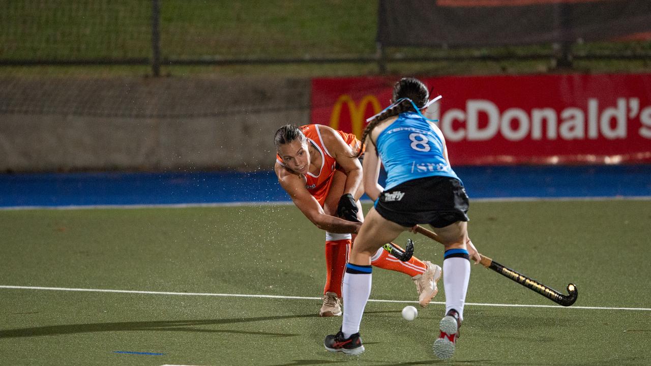 The first Festival of Hockey match between the Territory Stingers and Brisbane Blaze. Picture: Pema Tamang Pakhrin