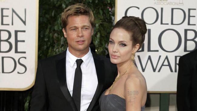 In happier times: Pitt and Jolie at the 2007 Golden Globe Awards. Picture: AP/Mark J. Terrill