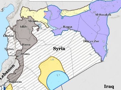 A map of Syria from the Institute for the Study of War