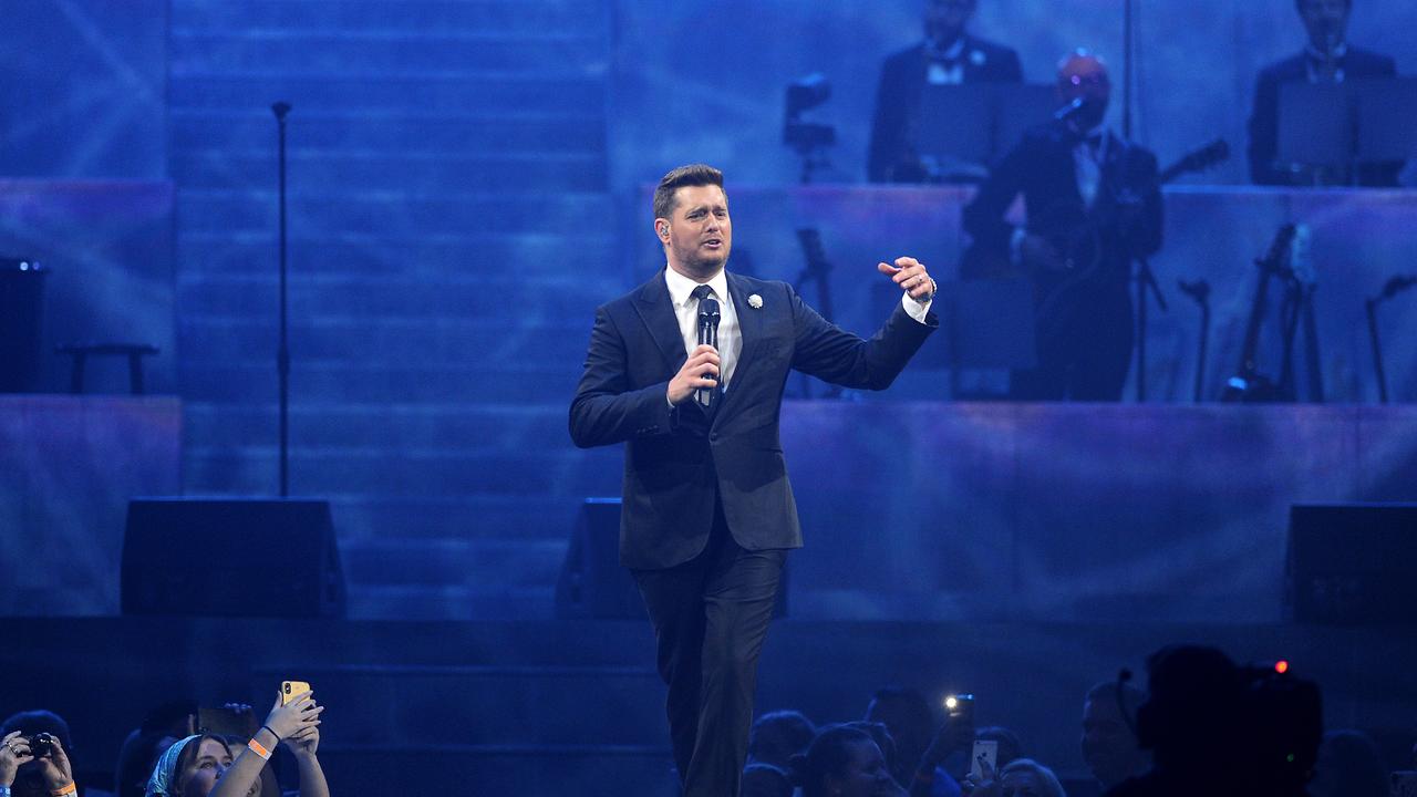 Michael Buble concert at Brisbane Entertainment Centre. Tuesday February 4, 2020. (AAP image, John Gass)