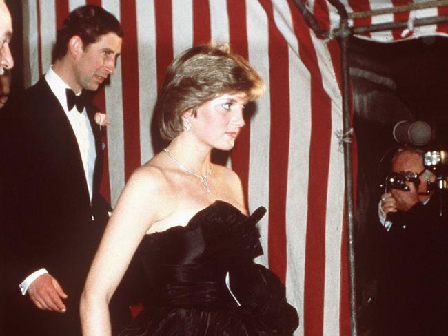 Princess Diana caused a scandal in 1981 with this dress not long after she became engaged to Prince Charles. Picture: Tim Graham/Getty Images