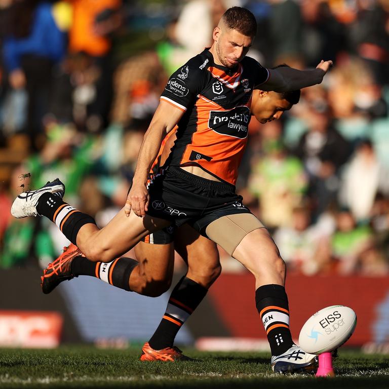 The Wests Tigers are a far better team when Adam Doueihi is on the park. Picture: Mark Kolbe/Getty Images