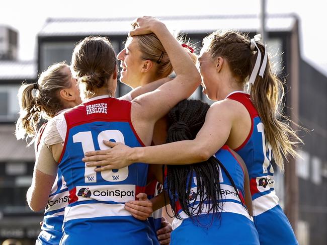 The Dogs got their first win of the season in style. Picture: Darrian Traynor/AFL Photos/via Getty Images