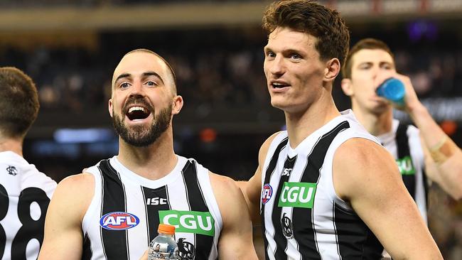 Steele Sidebottom (left) and Brody Mihocek post game. Picture: Getty Images