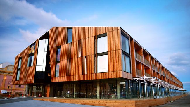 The new MACq01 hotel on Macquarie Wharf in Hobart. Picture: SAM ROSEWARNE.