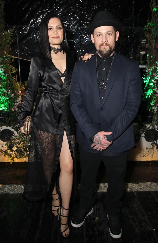 Jessie J and Joel Madden of Good Charlotte at a celebration of music with Republic Records, in partnership with Absolut and Pryma, at Catch LA on February 12, 2017 in West Hollywood, California. Picture: Getty