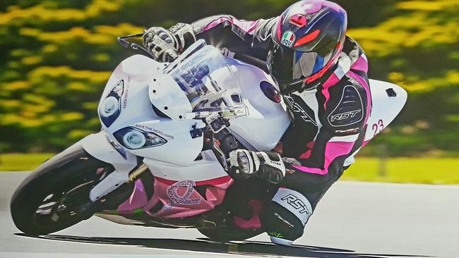 Pink bike leathers hotsell