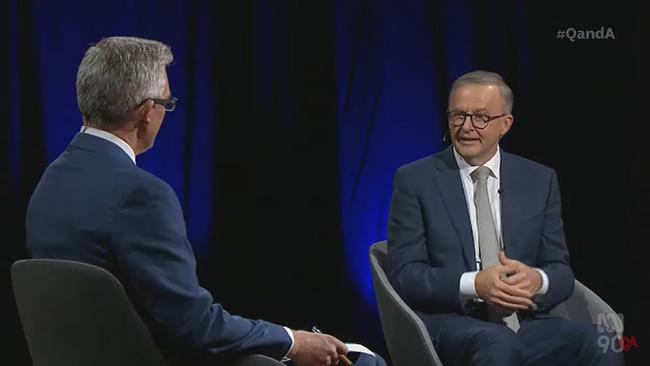 Anthony Albanese on Q&amp;A with David Speers. Picture: ABC