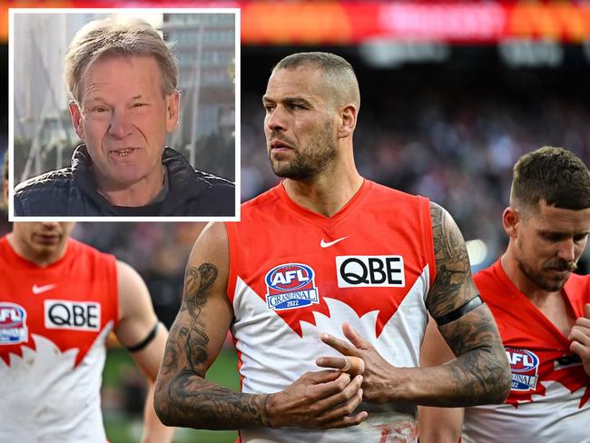 Sam Newman has kicked the Swans while they're down. Photo: Getty Images and Channel 7