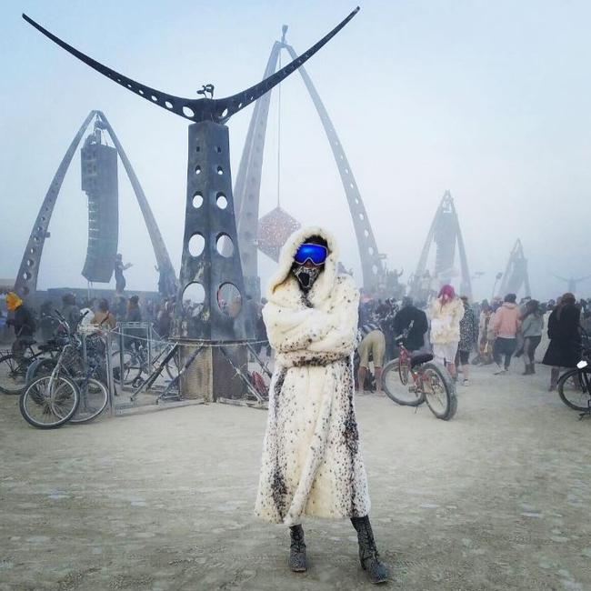Portuguese model Sara Sampaio at the 2016 Burning Man Festival in the Black Rock Desert, Nevada ... 