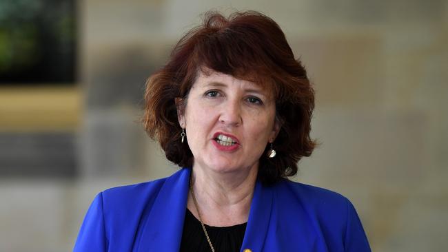 Queensland Member for Maroochydore Fiona Simpson speaks during a press conference at Parliament House. Picture: NCA NewsWire / Dan Peled