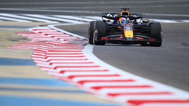 Verstappen in action on track at F1 Testing at Bahrain International Circuit. Photo: Getty Images