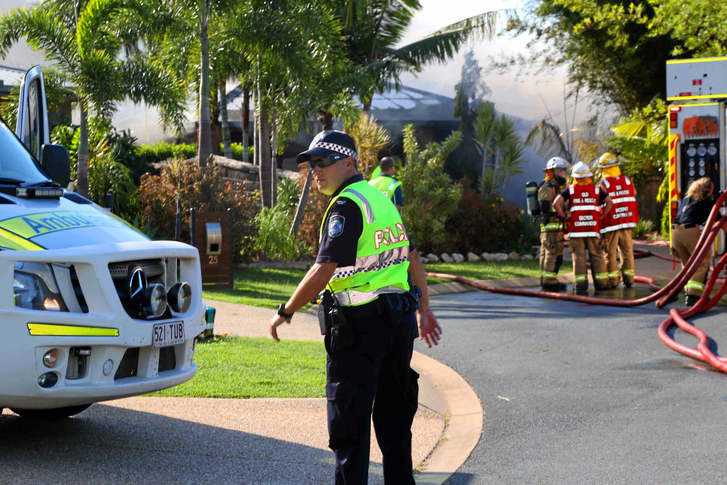 A house fire at Waite Creek Court in Cannonvale has been contained by the Queensland Fire and Rescue Service. Picture: PETER CARRUTHERS