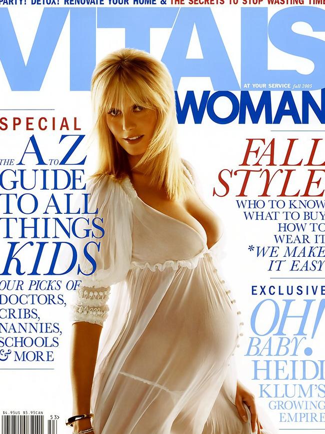 A pregnant Heidi Klum on the cover of Vitals magazine, Fall 2005. Picture: Vitals