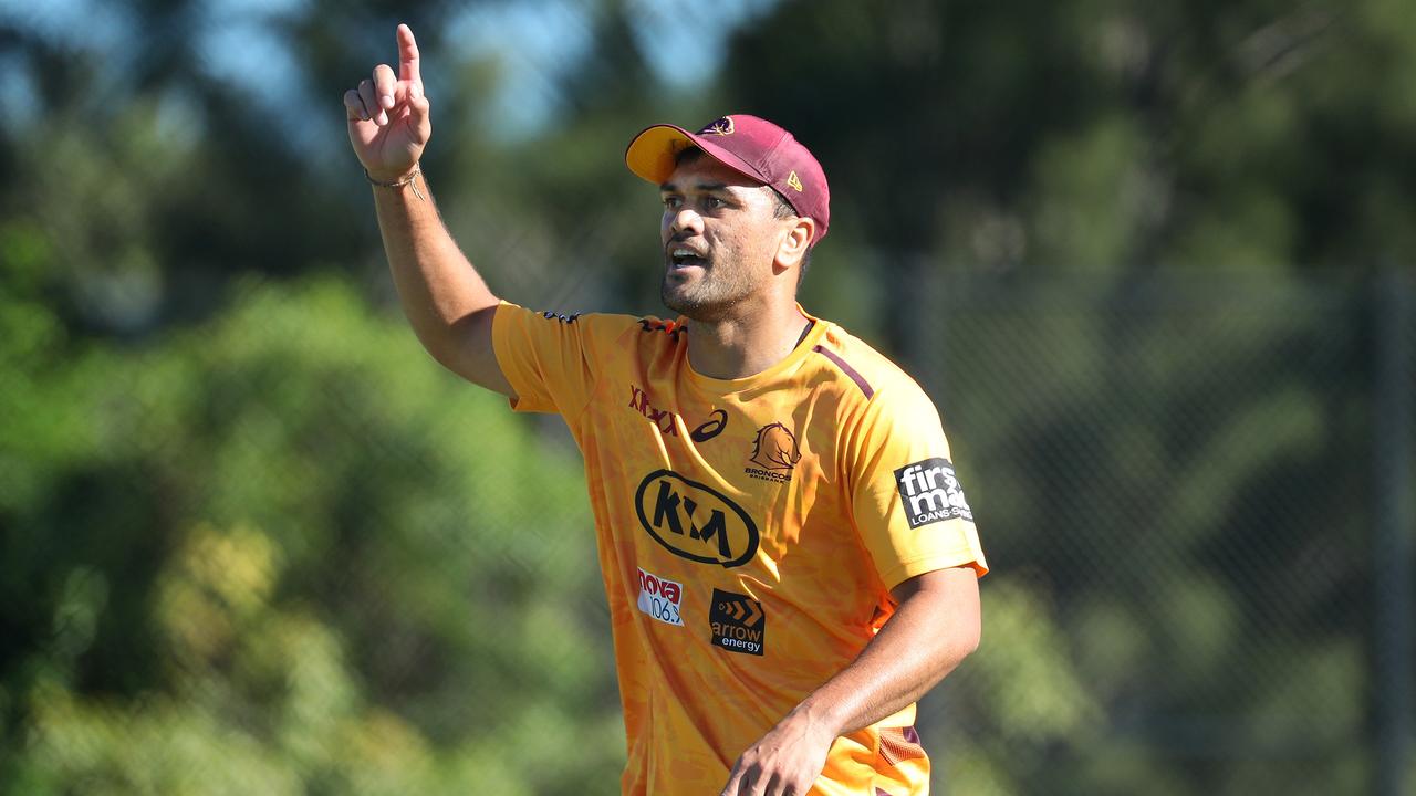 Karmichael Hunt training with the Brisbane Broncos, Red Hill. Photographer: Liam Kidston