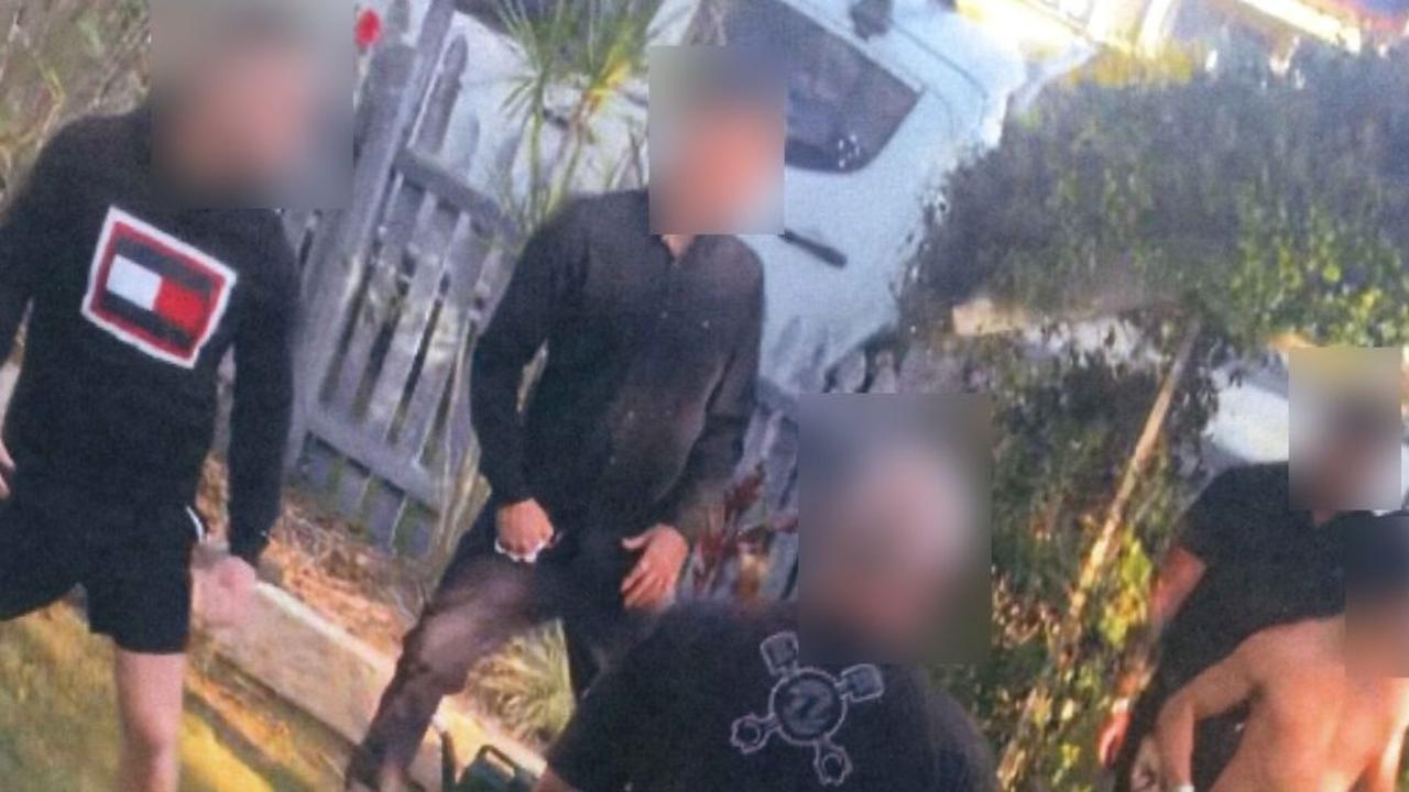 The moment Gympie dad Danny Hawkins was allegedly stabbed during a confrontation with a group of men at his Parsons Rd property was captured in pictures and video tendered to Gympie Magistrates Court.