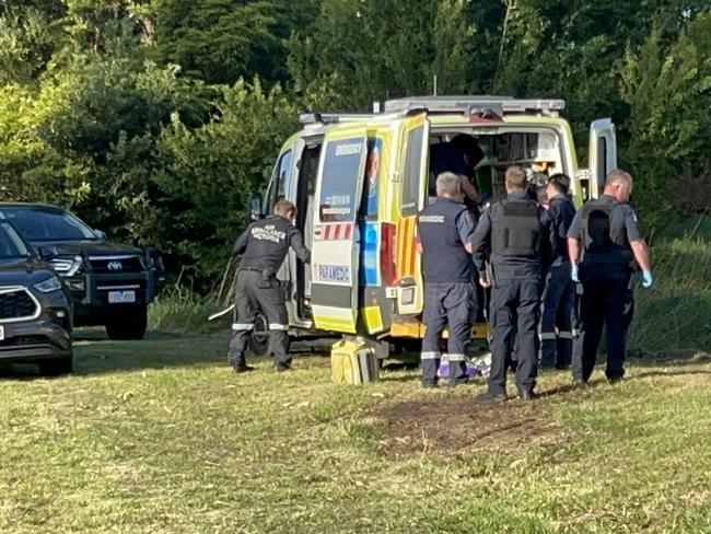 Siege east of Melbourne, where heavily armed police are at a property in Dumbalk North Picture: Jack Colantuono.