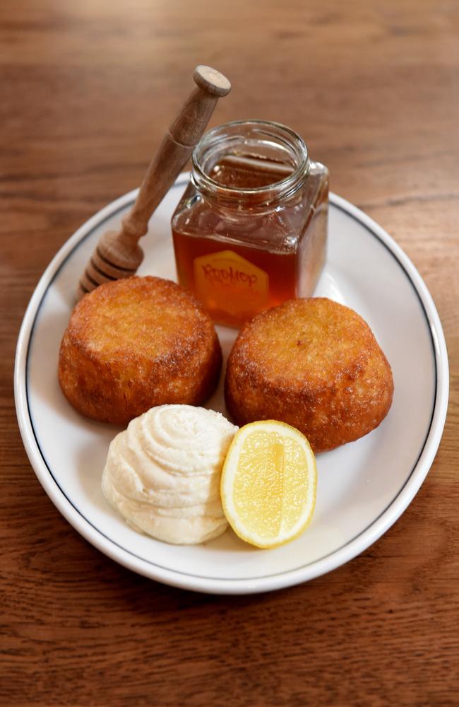 House-made crumpets with whipped ricotta and rooftop honey