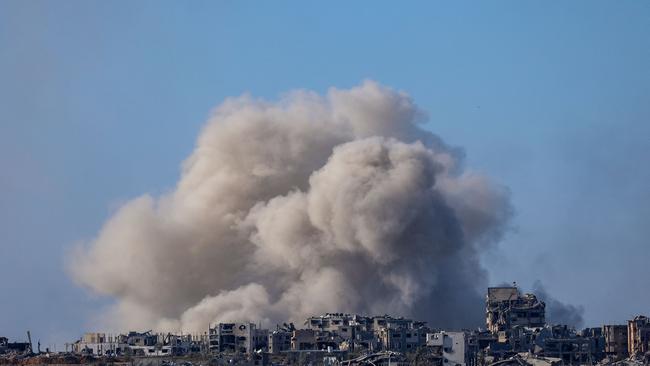 Smoke billowing over northern Gaza amid ongoing battles between Israel and the Palestinian militant group Hamas. Picture: AFP