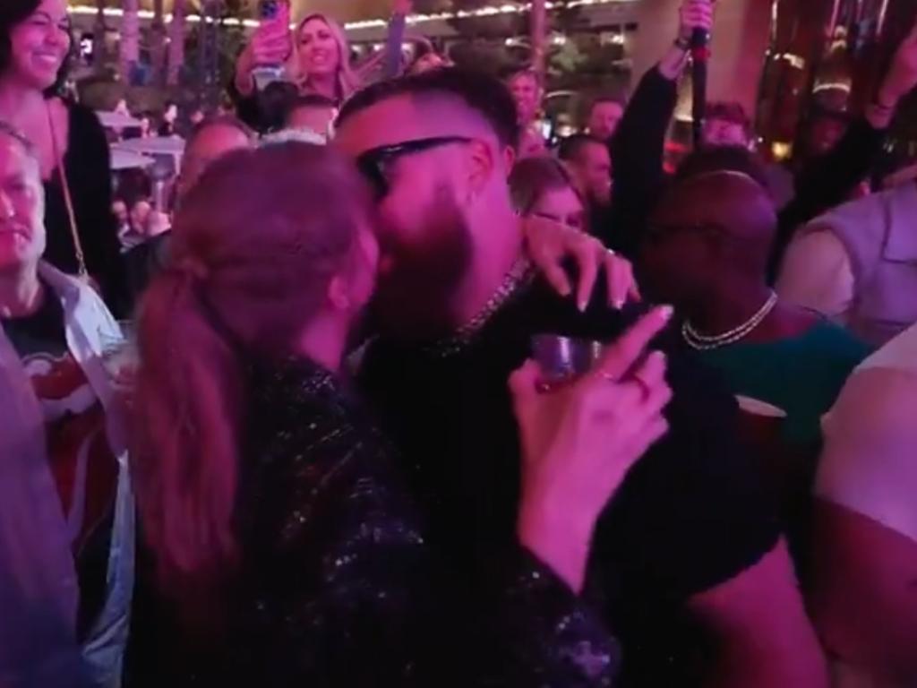 Taylor Swift and Travis Kelce celebrate after the Kansas City Chiefs Super Bowl win. Picture: Supplied