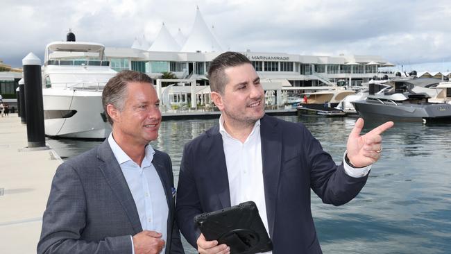 Richard Crawford, Vice President of Hotel Development for Australia, New Zealand and Pacific, Marriott International, with Jason Makris CEO, Makris Group. Picture Glenn Hampson