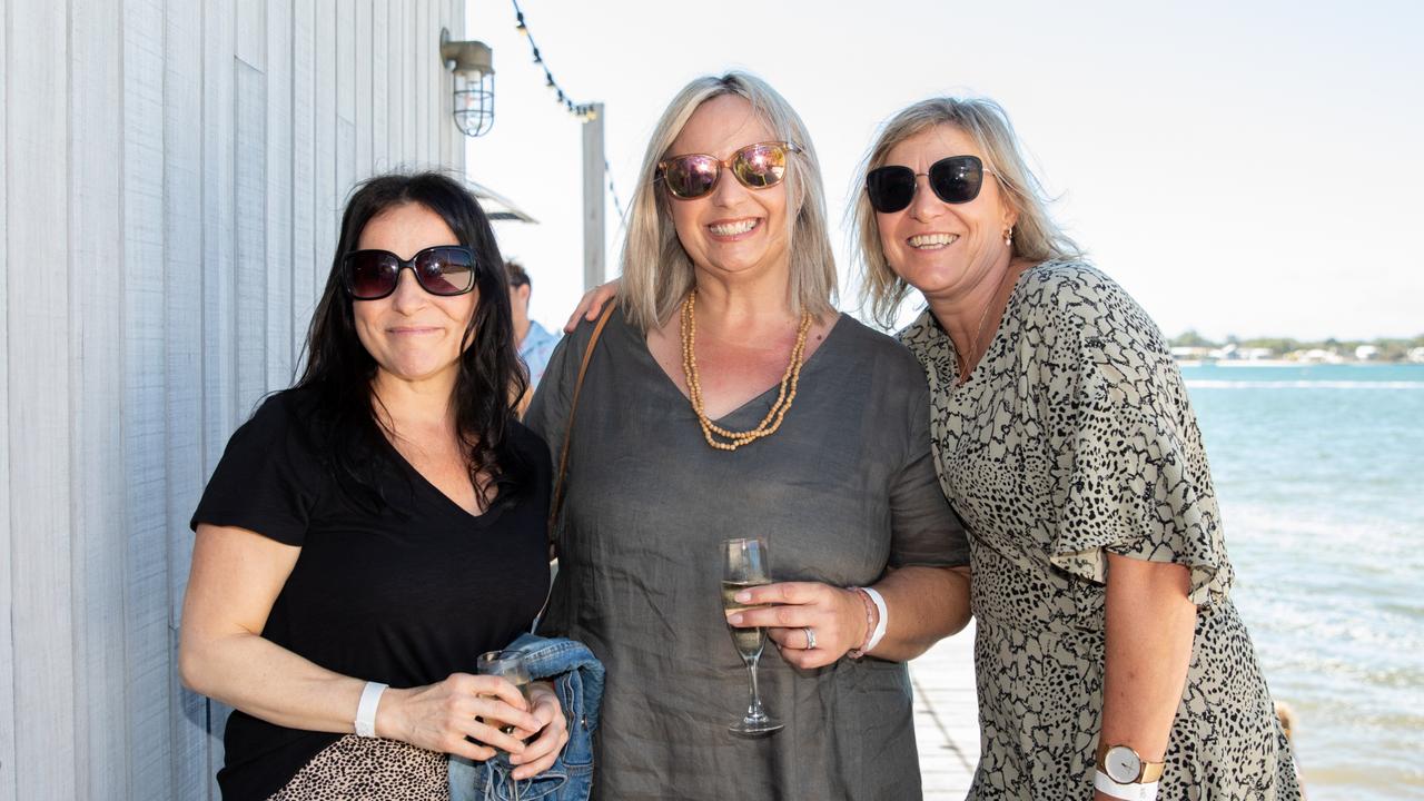 Michelle Wray, Arolyn Rapinett and Jodi Cooper, of North Brisbane, at Sandstone Point Hotel’s Jetty Lunch. Picture: Dominika Lis