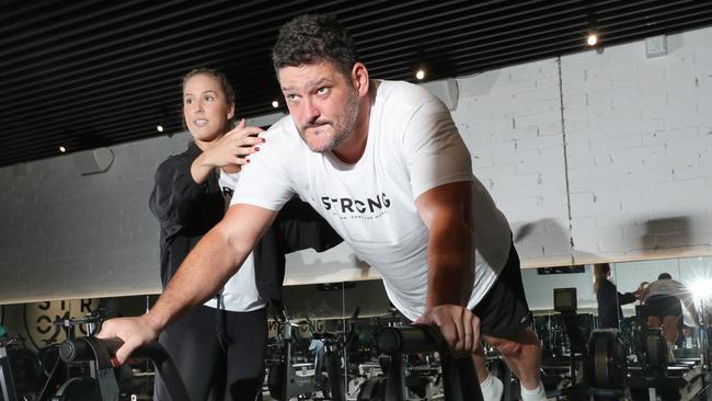 Brendan Fevola is embarking on a weight loss regimen as he battles the bulge. Picture: David Crosling