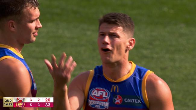 Dayne Zorko was left bemused by the 50m penalty paid against him.