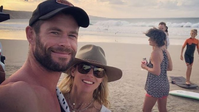 Chris Hemsworth and family at Byron. Picture: Instagram