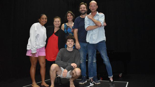 Shontae Minniecon, Cheryl Peppin, Kathleen Campbell, John Manning, Joel Bow and Reg Walker preparing for the 'taster' production of Heading North. Picture: Lillian Watkins