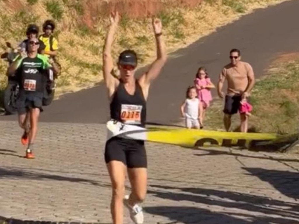 The woman won the race despite the alleged familial obstacle. Picture: TikTok