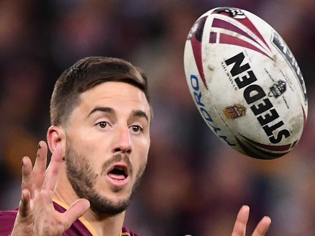 Ben Hunt of the Queensland Maroons during State of Origin Game 3 between the Queensland Maroons and NSW Blues, at Suncorp Stadium in Brisbane, on Wednesday, July 12, 2017. (AAP Image/Dave Hunt) NO ARCHIVING, EDITORIAL USE ONLY