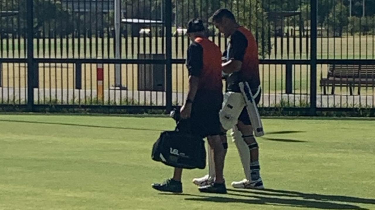 Ross Taylor has left New Zealand training early after copping a nasty blow to his right hand. Photo: radiosportnz on Twitter