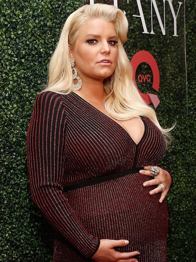 A pregnant Simpson in 2018. Picture: Brian Ach/Getty Images