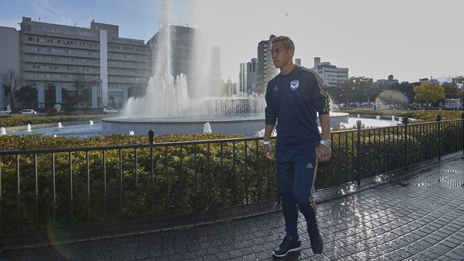 Melbourne Victory star Keisuke Honda in Hiroshima. Picture: Kazuaki Ono