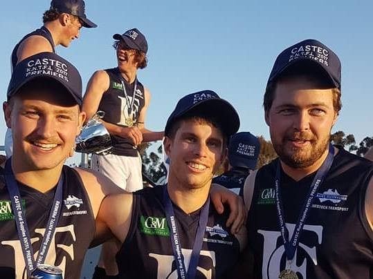 Justin Watson (middle) has left long-time club Lucindale for Goolwa/Port Elliot. Picture: Facebook