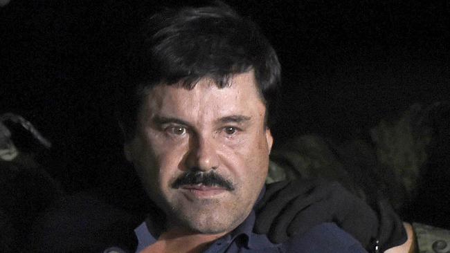 Drug kingpin Joaquin "El Chapo" Guzman has reportedly been secretly communicating with his wife in court. Picture: AFP