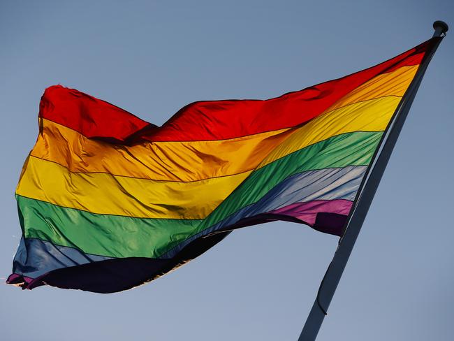 03/03/2018: Generic picture of gay pride flag flying during the 40th annual Sydney Gay and Lesbian Mardi Gras Parade. Hollie Adams/The Australian