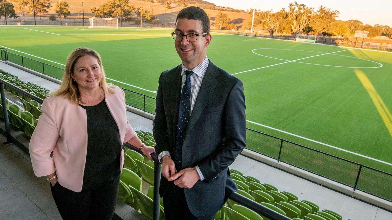 Rebekha Sharkie and Dan Cregan at Mt Barker's regional sports hub. Picture: Supplied