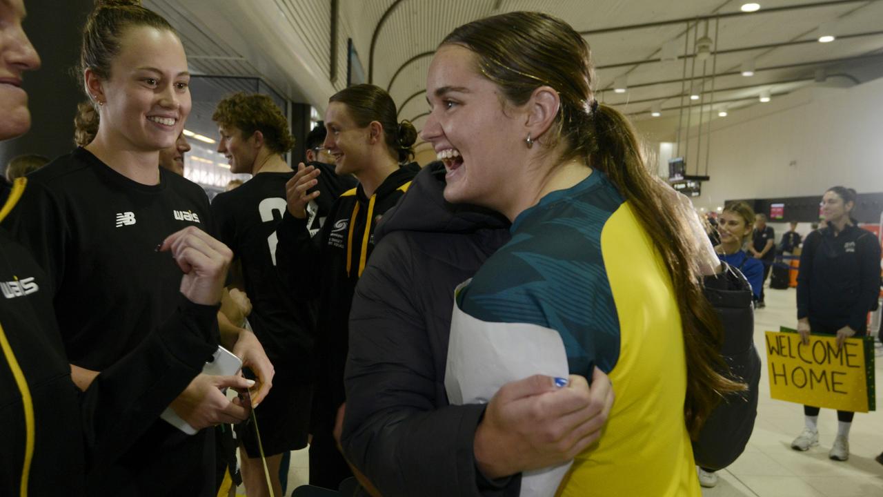 Olympian Iona Anderson has touched down in Perth after the games. Picture: NewsWire / Sharon Smith