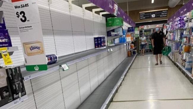 Bare shelves are frustrating customers at Coles as well. Picture: Facebook