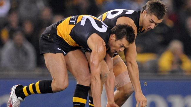 Ben Cousins and Dustin Martin side-by-side at Richmond. Picture: Getty Images